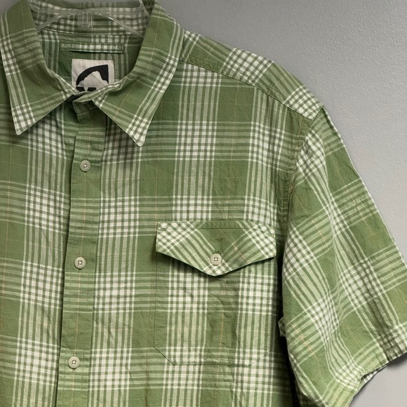 Mountain Khakis Short Sleeve Button Up Shirt Mens L Green Plaid Outdoor Casual - Picture 1 of 8